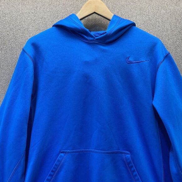 Nike Therma-Fit Hoodie Pullover Sweatshirt Blue - Picture 3 of 9